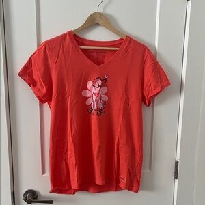 Life Is Good Coral T-Shirt with Dog Graphic large